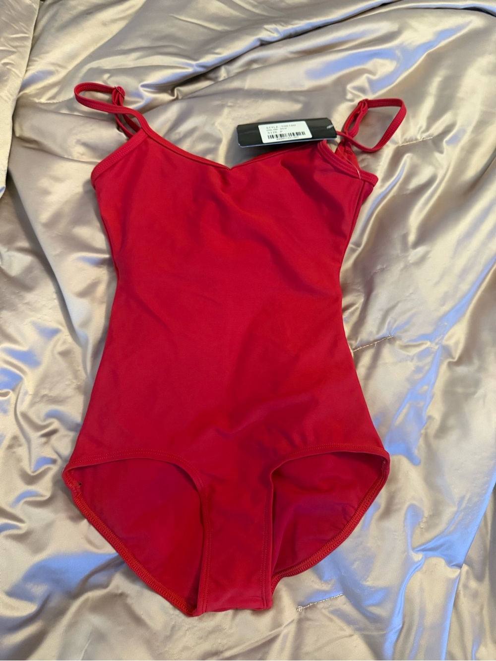 Theatricals Red Camisole Ballet Leotard Adult Petite NWT Adjustable Straps